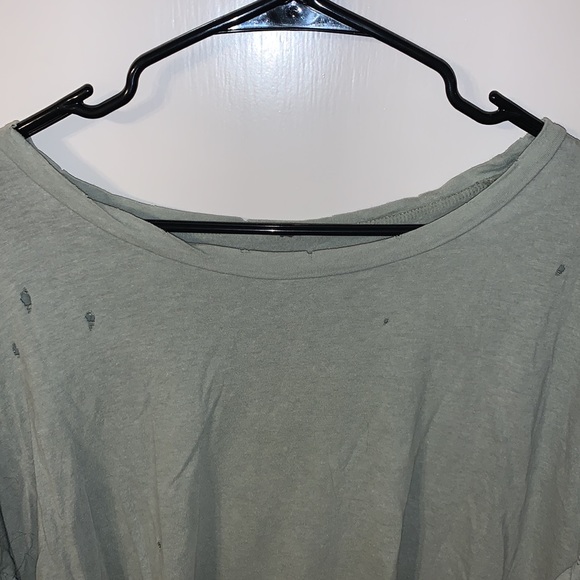 Light green relaxed fit distressed tee - Picture 3 of 6